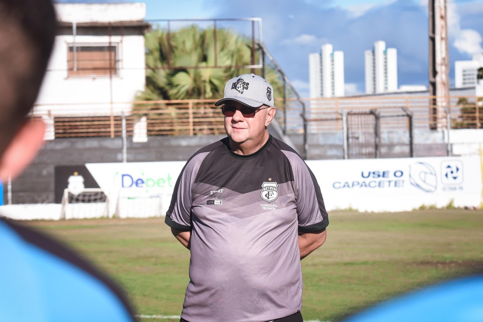 Marcelo Vilar em seu primeiro treino no retorno ao Treze — Foto: Daniel Vieira / Treze