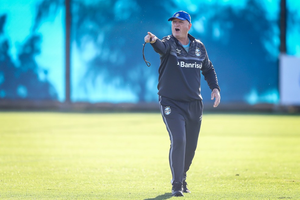 Felipão teve sua última passagem como treinador do Grêmio em 2021 — Foto: Lucas Uebel/Divulgação Grêmio