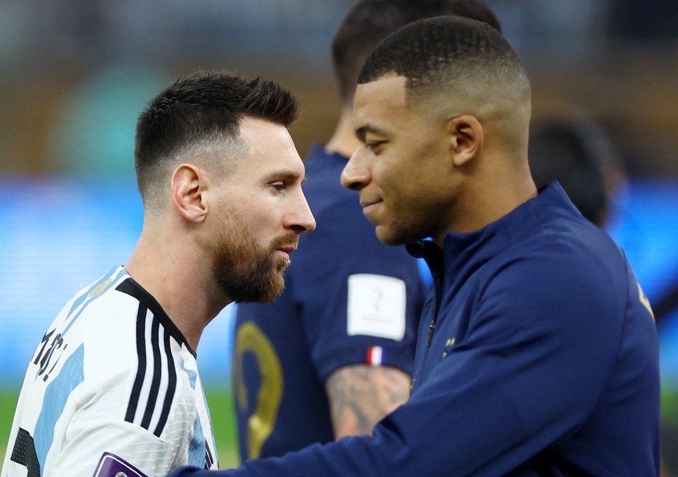 Messi e Mbappé, Argentina x França — Foto: Reuters