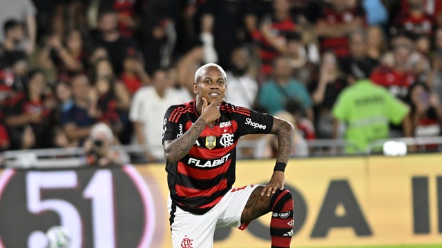 Wallace Yan comemora o gol do Flamengo contra o São Paulo