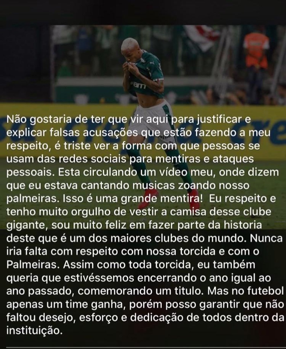 Deyverson nega ter cantado o Palmeiras não tem Mundial em vídeo