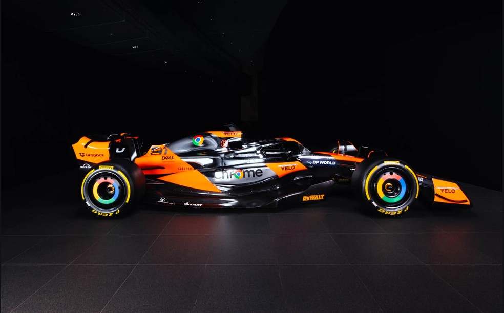 Carro da McLaren para o GP dos EUA da F1 em 2024 — Foto: Divulgação
