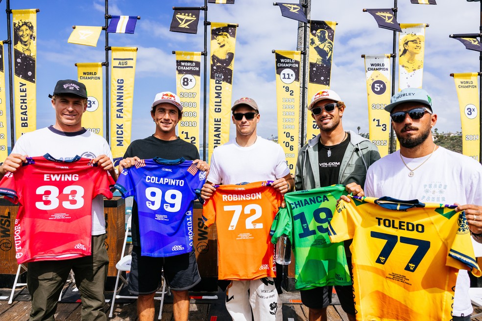 Filipe Toledo, João Chianca e outros finalistas do Finals 2023 — Foto: Pat Nolan / WSL