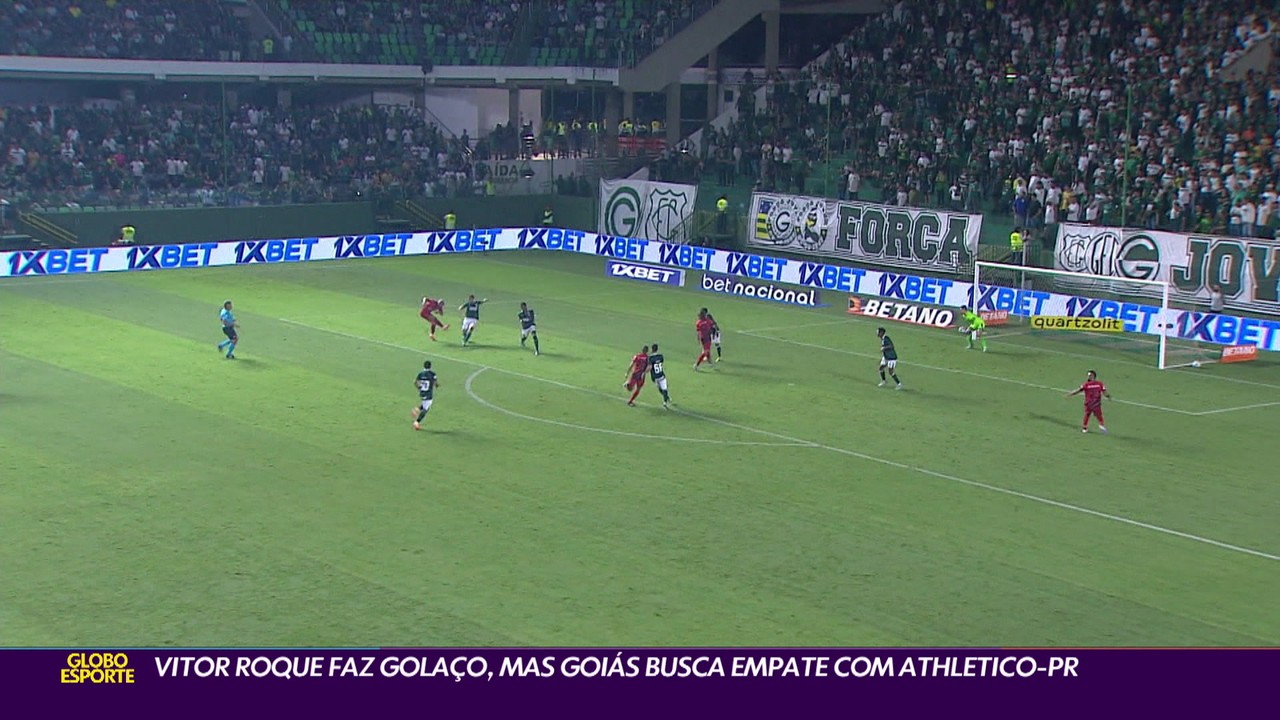 Vitor Roque faz golaço, mas Goiás busca empate com Athletico-PR