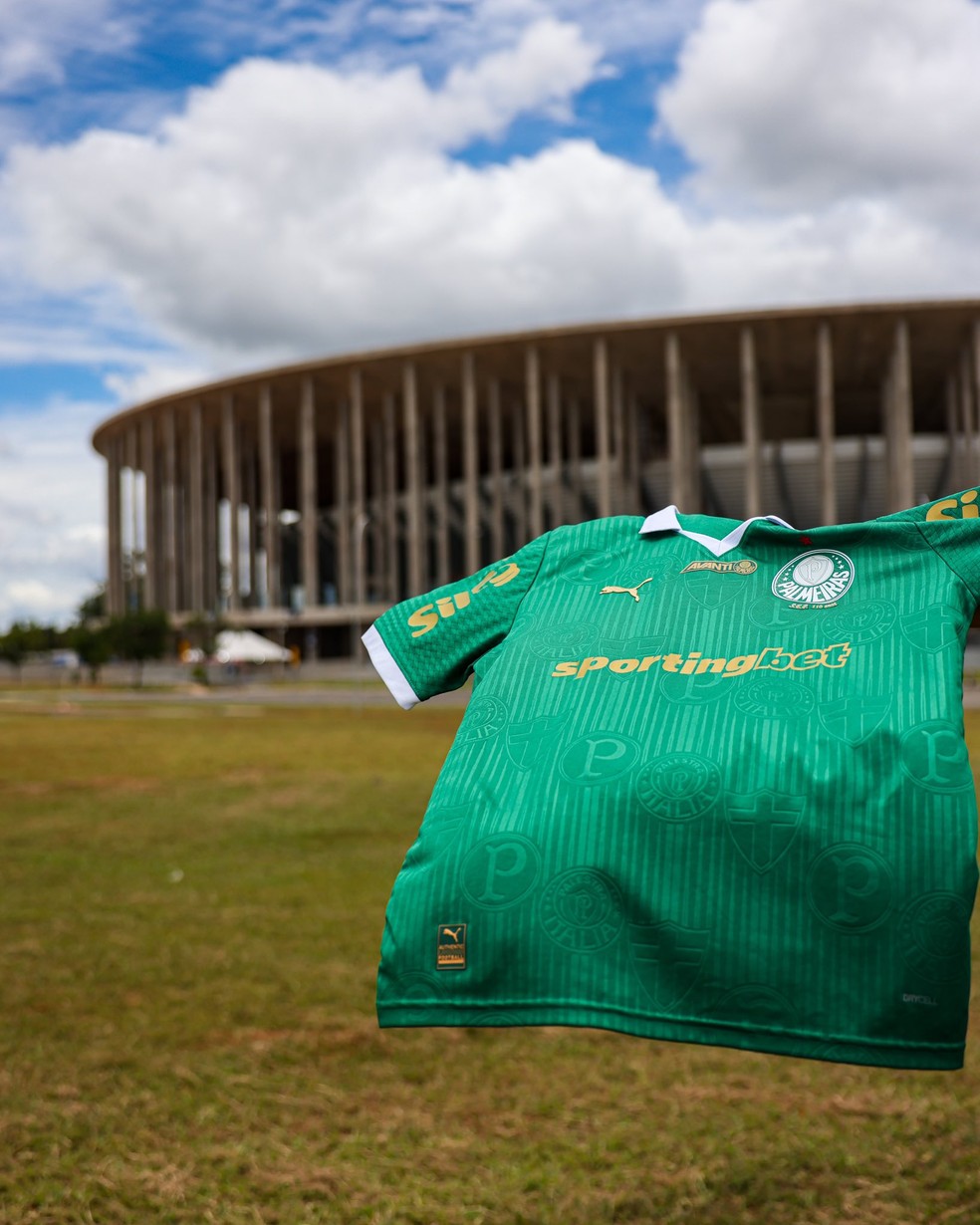 Camisa do Palmeiras e o Man� Garrincha antes de �gua Santa x Palmeiras � Foto: Palmeiras / Divulga��o