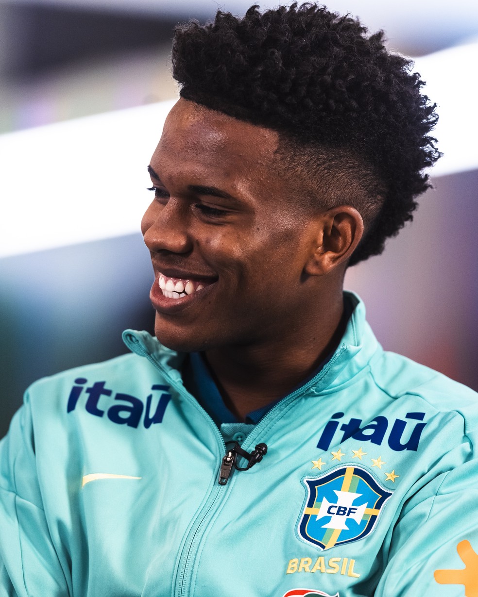 Estêvão é jogador do Chelsea e da seleção brasileira — Foto: Léo Sguaçabia/ SGUACABIAFOTO