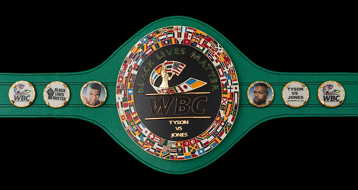 Veja o cinturão do Conselho Mundial de Boxe que Tyson e Jones Jr. ganharão neste sábado boxe ge