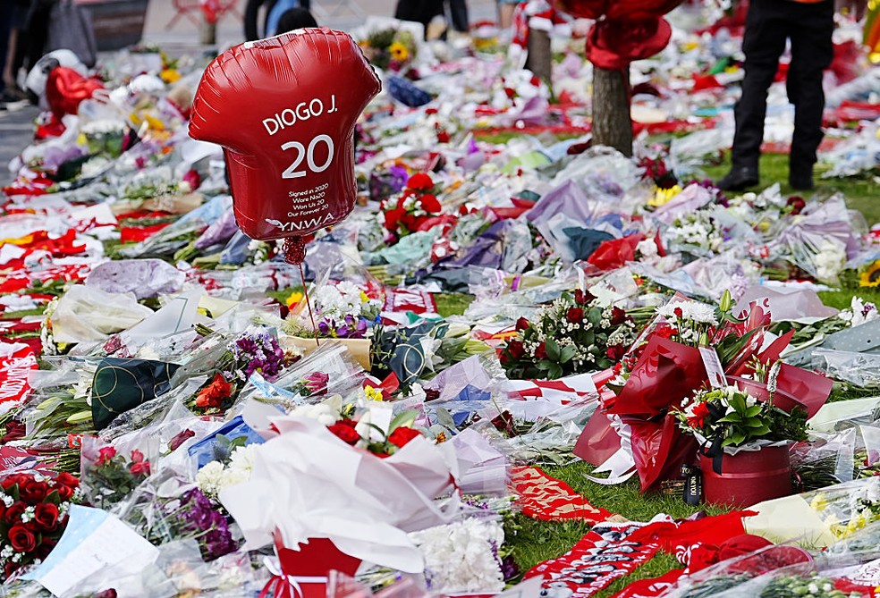 Diogo Jota é homenageado em Gondomar — Foto: Getty Images