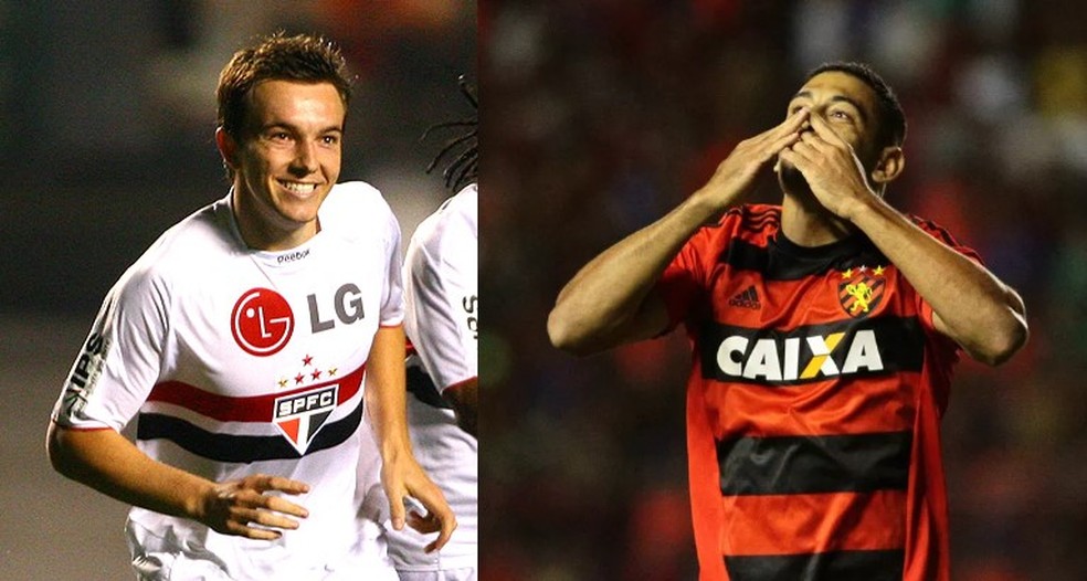Dagoberto (ex-São Paulo) e Diego Souza (ex-Sport) — Foto: Reprodução - Marlon Costa / Pernambuco Press