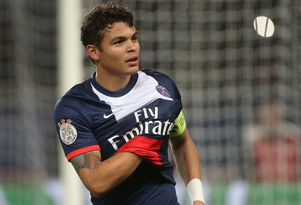 Thiago Silva em 2013 pelo PSG — Foto: John Berry/Getty Images