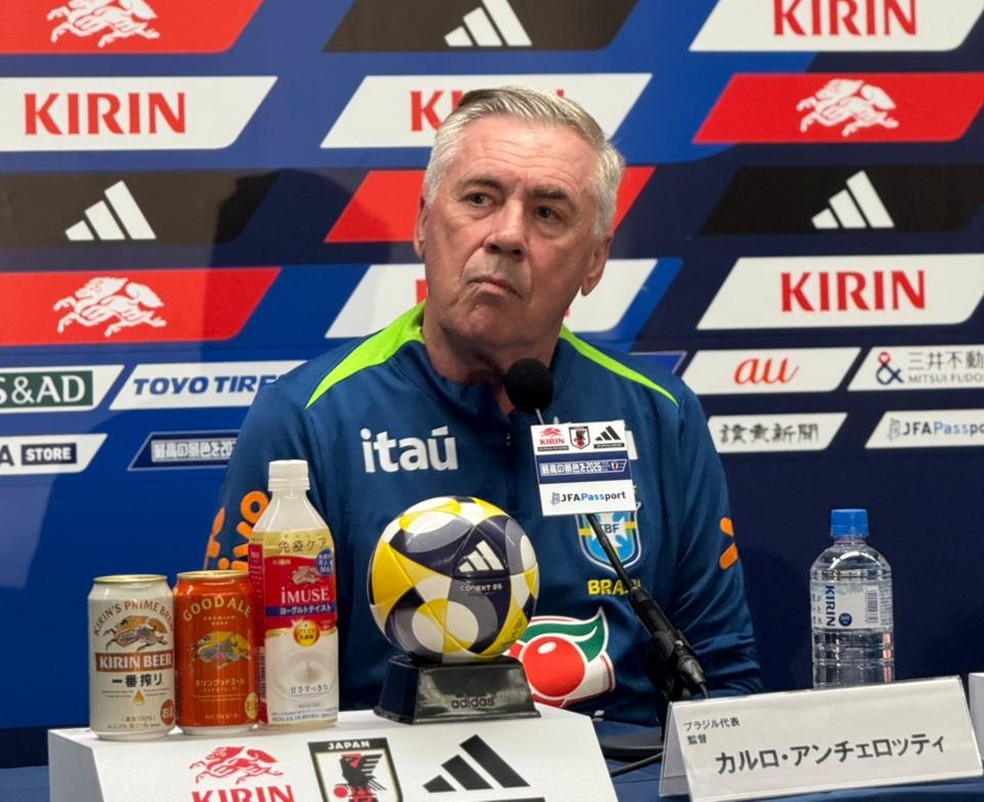 Carlo Ancelotti em coletiva da Seleo Brasileira  Foto: Cah Mota
