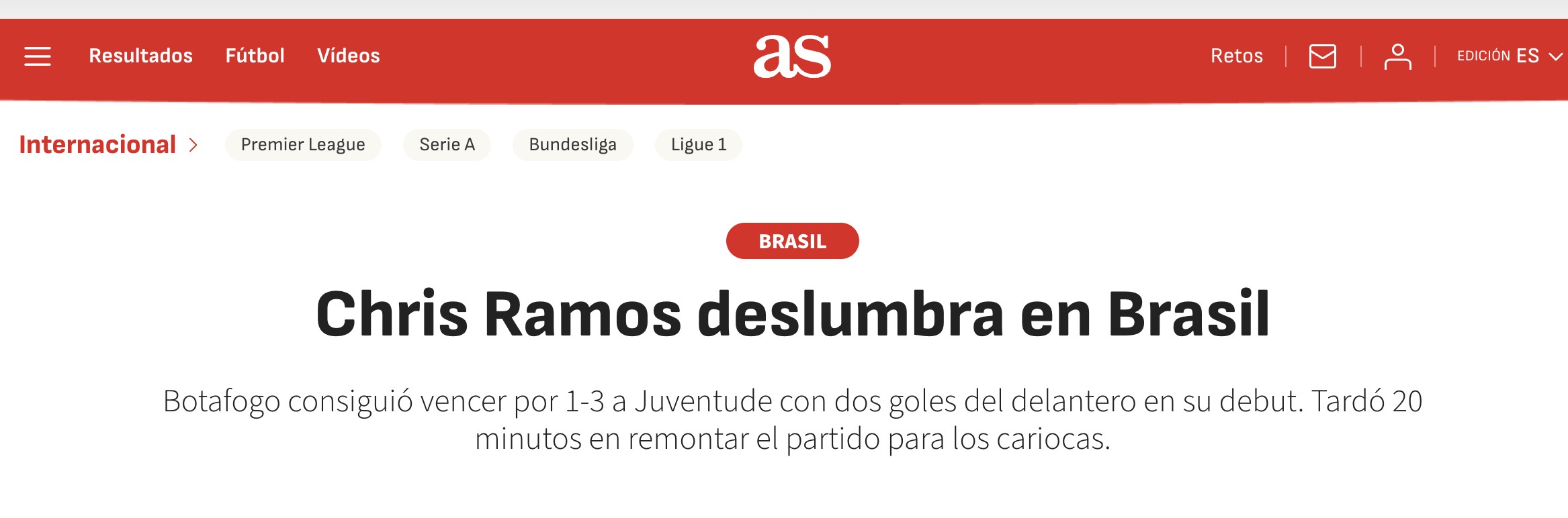 Estreia de Chris Ramos repercute na imprensa espanhola