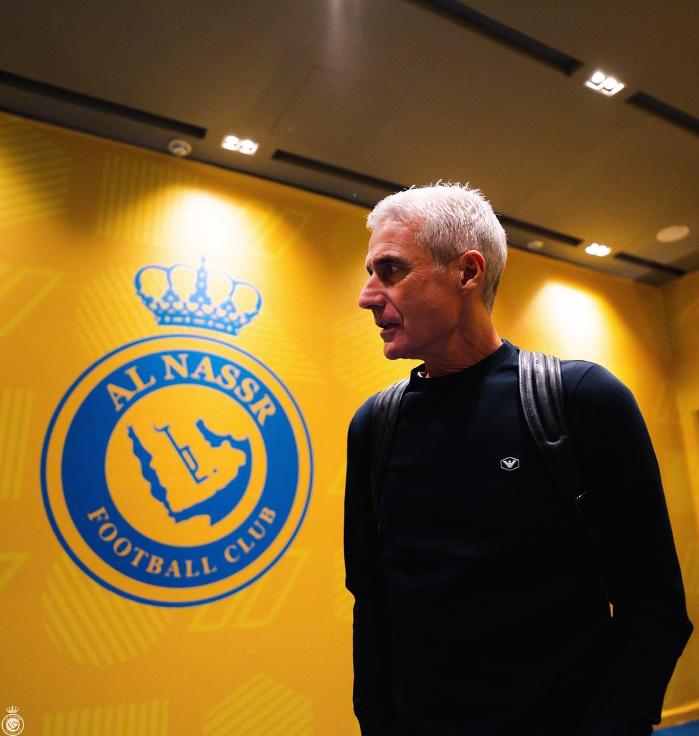 Luís Castro Al-Nassr x Al-Khaleej Copa do Rei Saudita — Foto: Divulgação/Al-Nassr