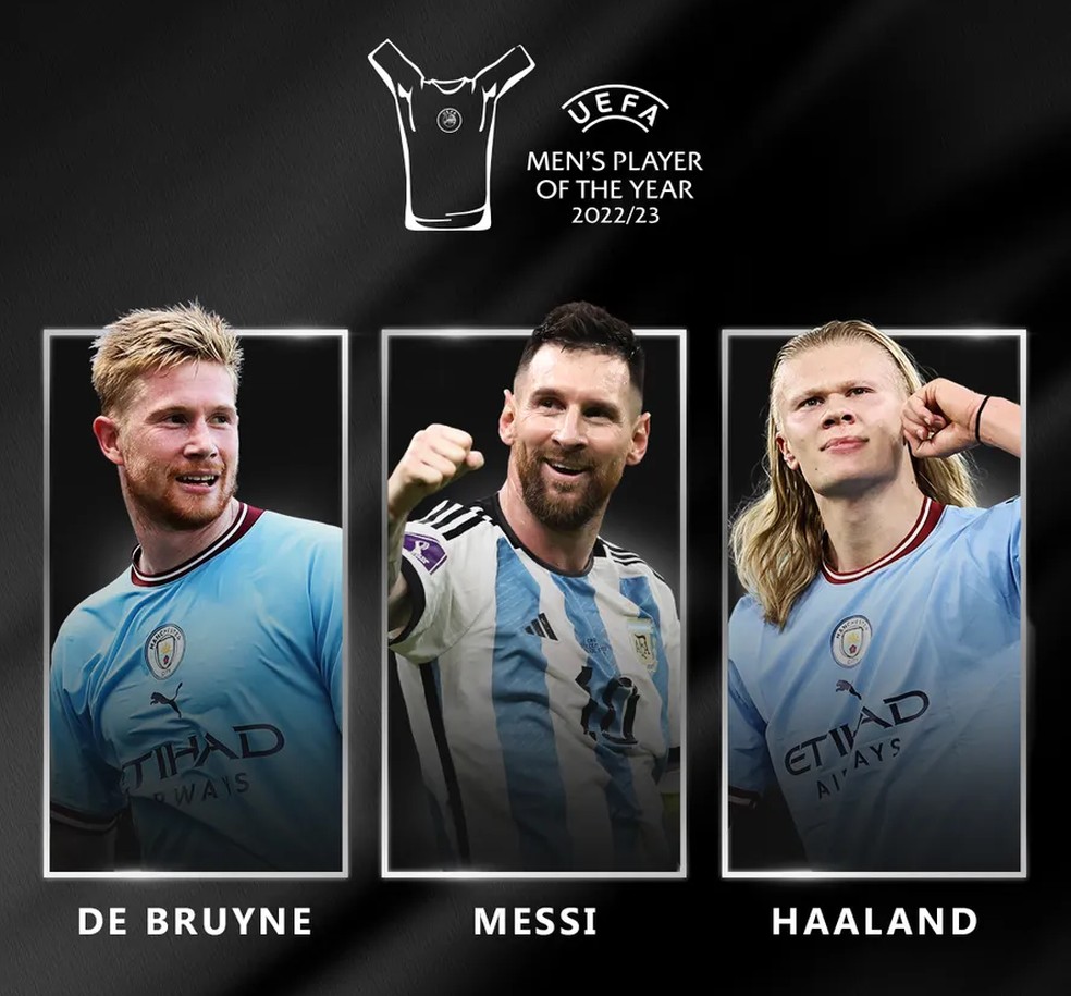 Melhor jogador da Europa: Messi, De Bruyne e Haaland são os finalistas, futebol internacional