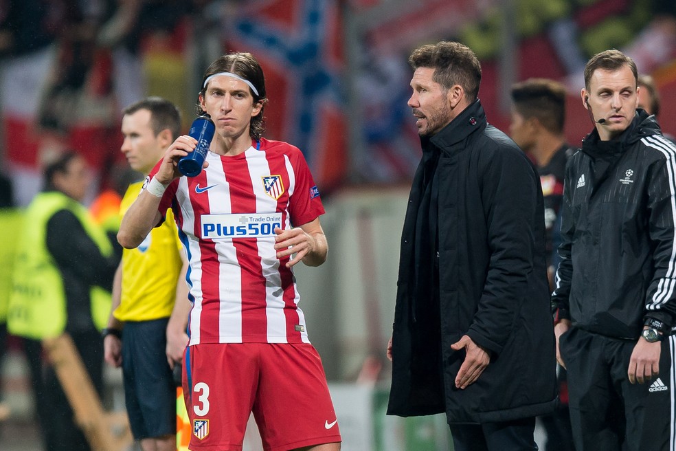 Filipe Luis Diego Simeone Atlético de Madrid — Foto: Getty Images