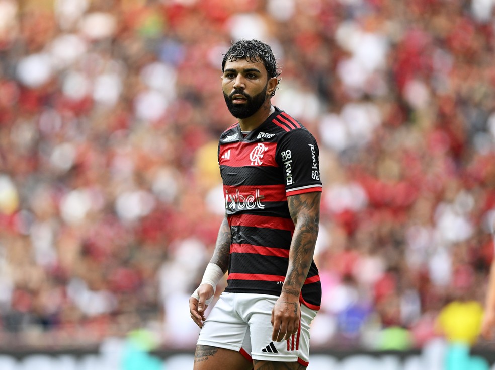 Gabigol, do Flamengo, em ação — Foto: Andre Durão