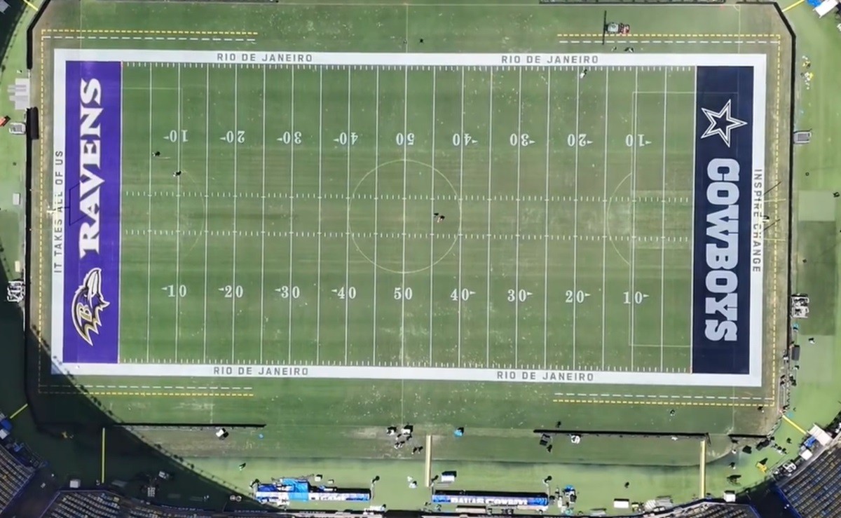 Maracanã exibe gramado pronto para receber jogo da NFL no Rio de Janeiro; veja imagens