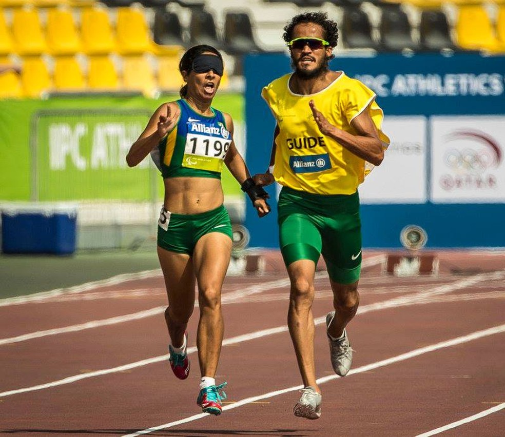 Jerusa Geber e Luiz Henrique no Mundial de Atletismo Paralímpico — Foto: Daniel Zappe/MPIX/CPB