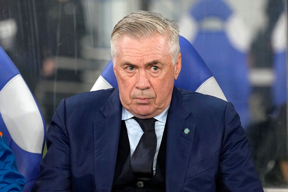 Ancelotti em Japão x Brasil, amistoso da Seleção Brasileira em 2025.