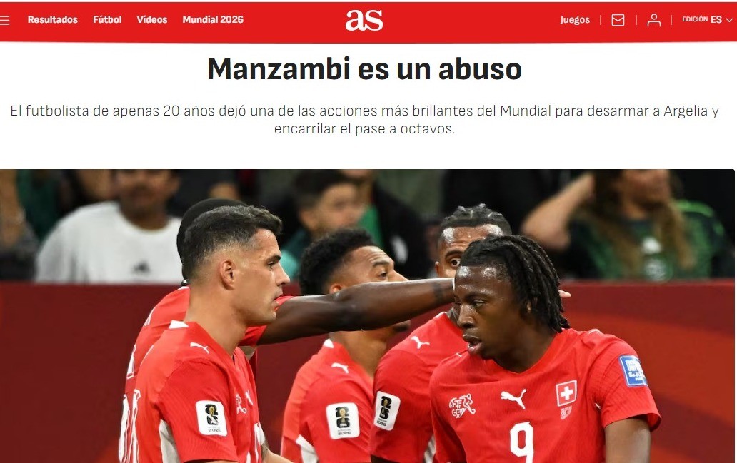 "Magia" e "um abuso": imprensa internacional exalta Manzambi após vaga da Suíça