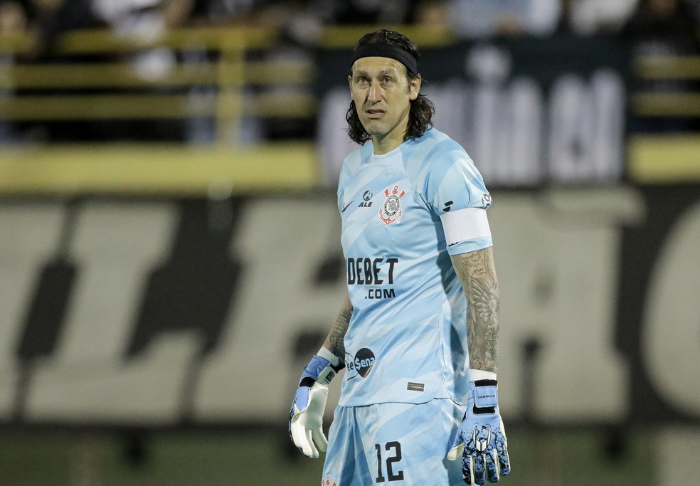 Cássio em ação pelo Corinthians contra o São Bernardo — Foto: Rodrigo Coca/Agência Corinthians