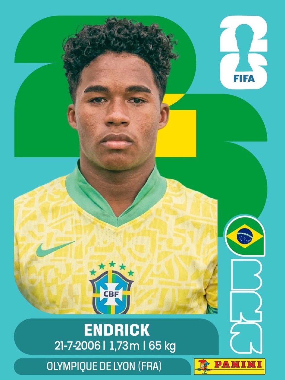 Figurinha de Endrick — Foto: Reprodução