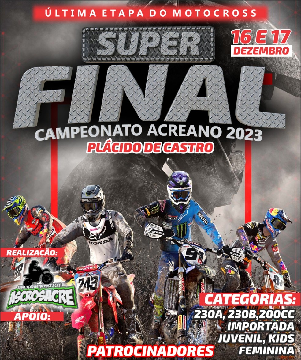 Confira os ganhadores da segunda etapa do Campeonato Estadual de Motocross  Championship 2023 - Portal P1