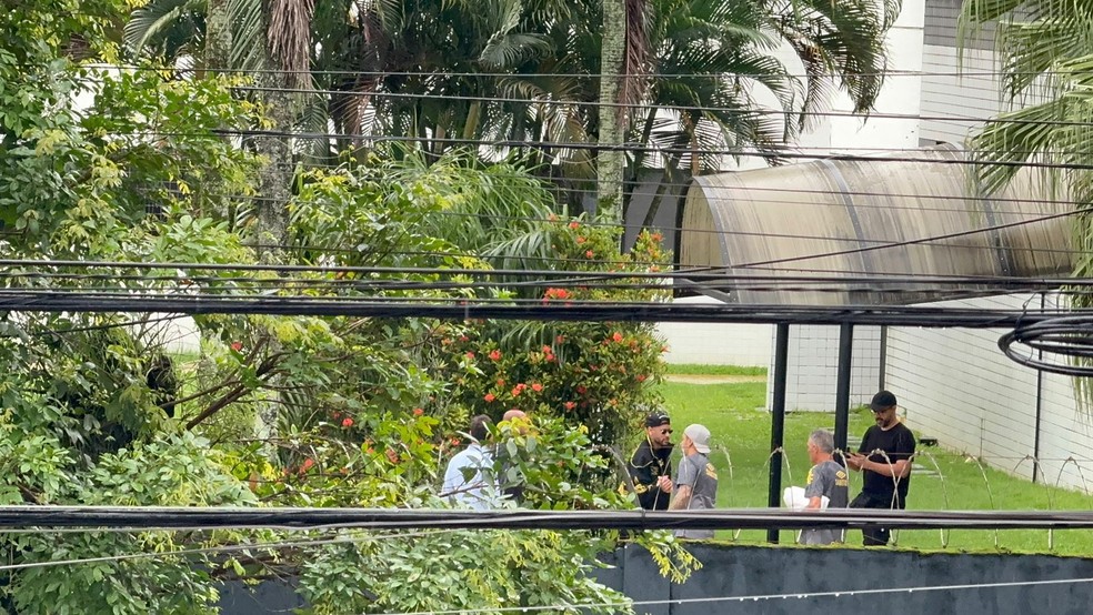 Neymar chega para treino no Santos de helicóptero — Foto: Matheus Ribeiro/Arquivo pessoal