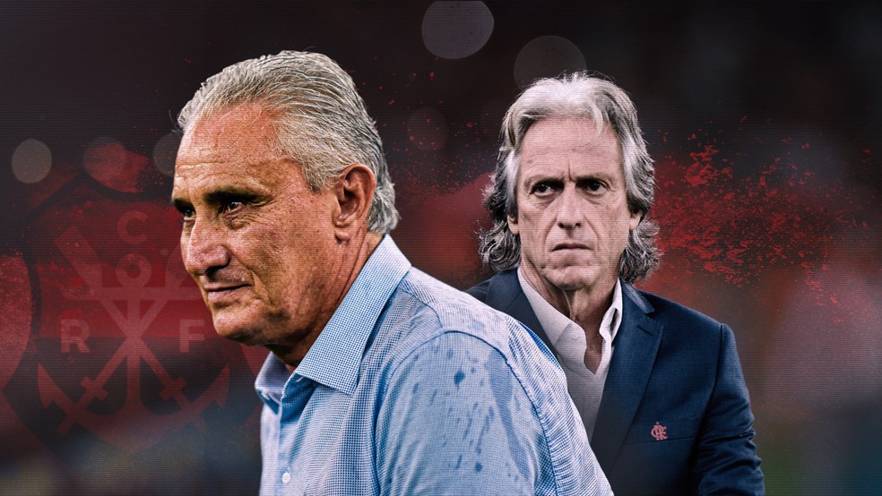 Tite e Jorge Jesus têm aproveitamento igual em início no Flamengo — Foto: Infoesporte