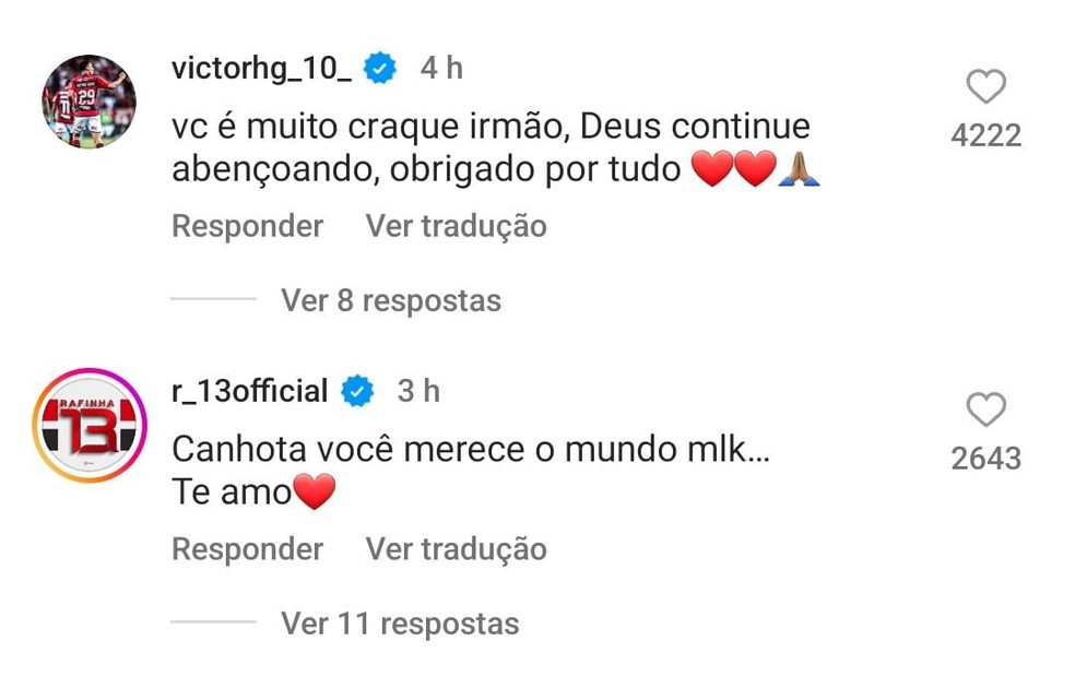 Victor Hugo e Rafinha se despedem de Everton Ribeiro no Flamengo — Foto: Reprodução