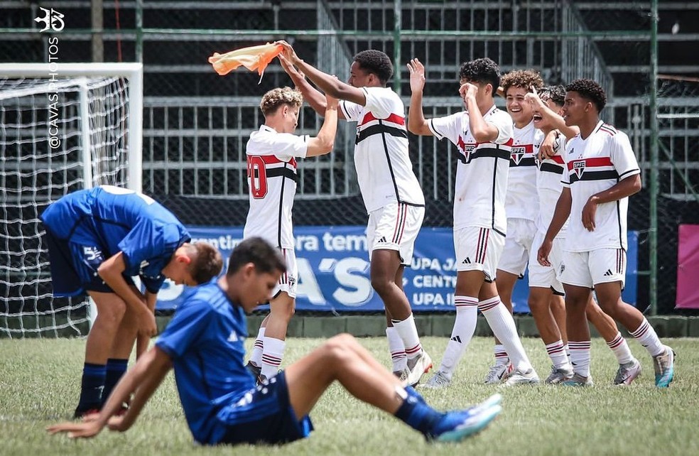 O São Paulo goleou o Cruzeiro na semifinal da Copa Votorantim 2024 — Foto: Juan Pablo