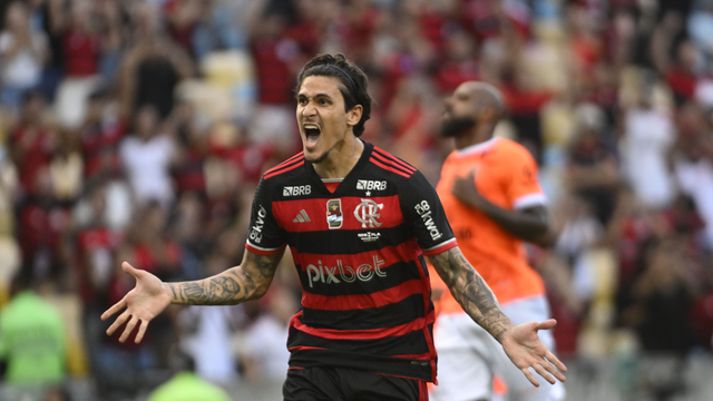 Pedro comemora gol do Flamengo contra o Nava Iguaçu