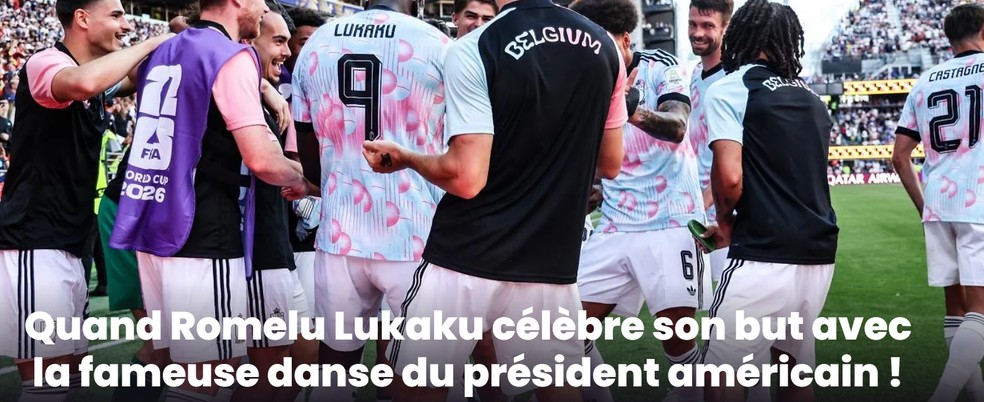 "Quando Romelu Lukaku comemora seu gol com a famosa dança do presidente americano!", manchete do Daily Circus — Foto: Reprodução