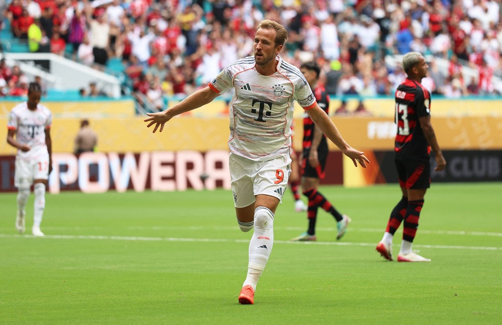 Harry Kane comemora gol contra o Flamengo — Foto: Reuters