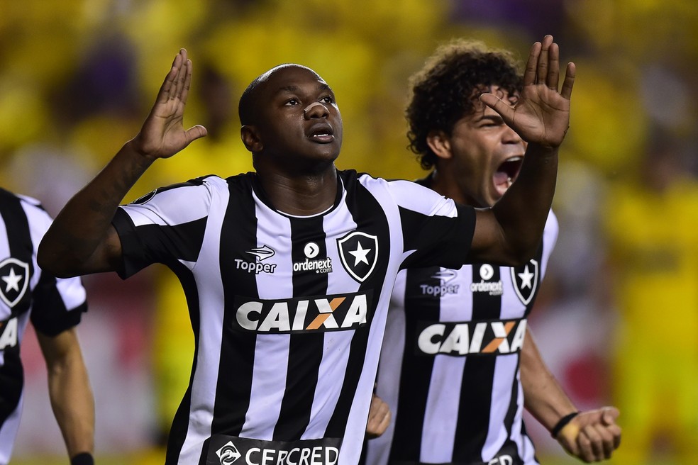 Sassá em ação pelo Botafogo na Conmebol Libertadores  — Foto: AFP