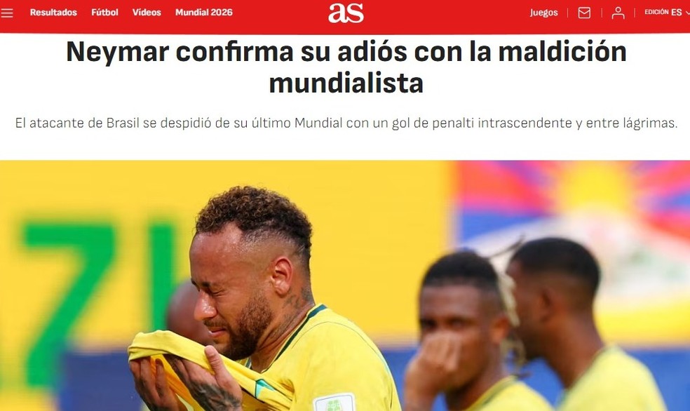 Imprensa internacional repercute adeus de Neymar à Seleção — Foto: Reprodução