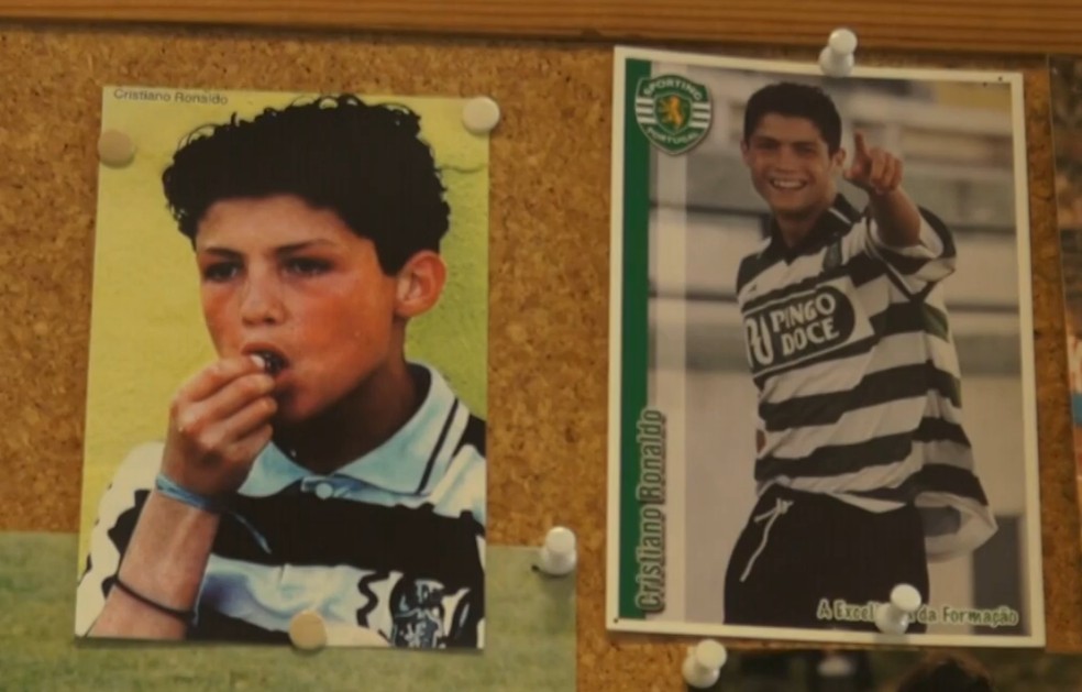 Cristiano Ronaldo na base do Sporting — registro de época