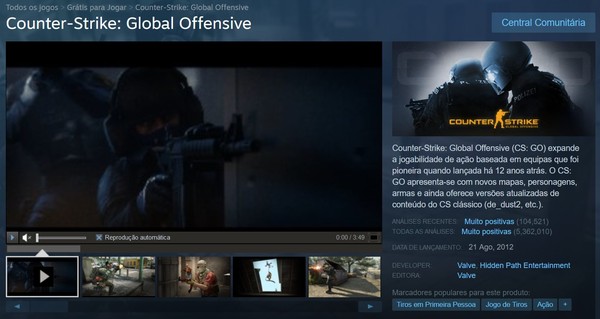 Valve lança versão gratuita de Counter-Strike: Global Offensive; confira  todos os detalhes, Torcedores