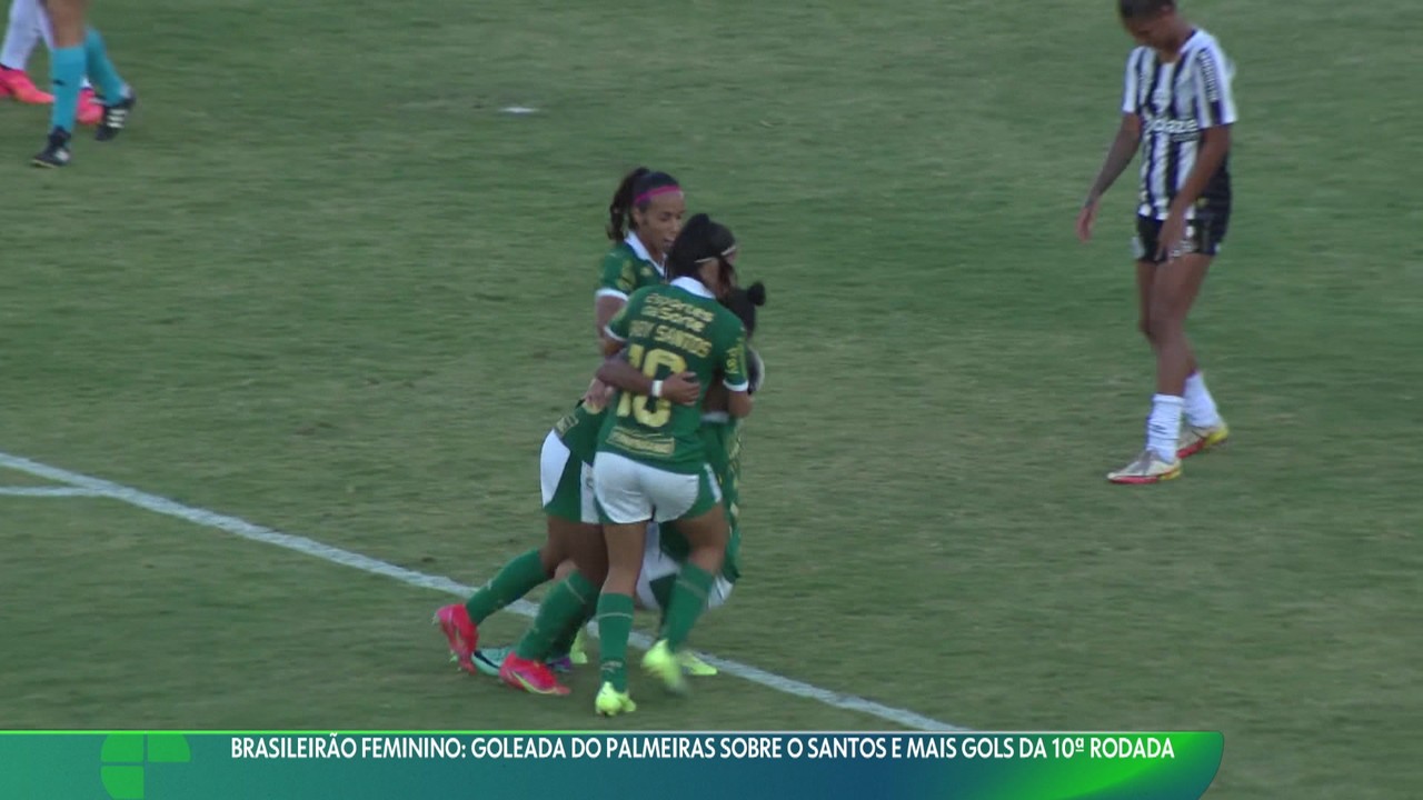 Brasileirão Feminino: goleada do Palmeiras sobre o Santos e mais gols da 10ª rodada