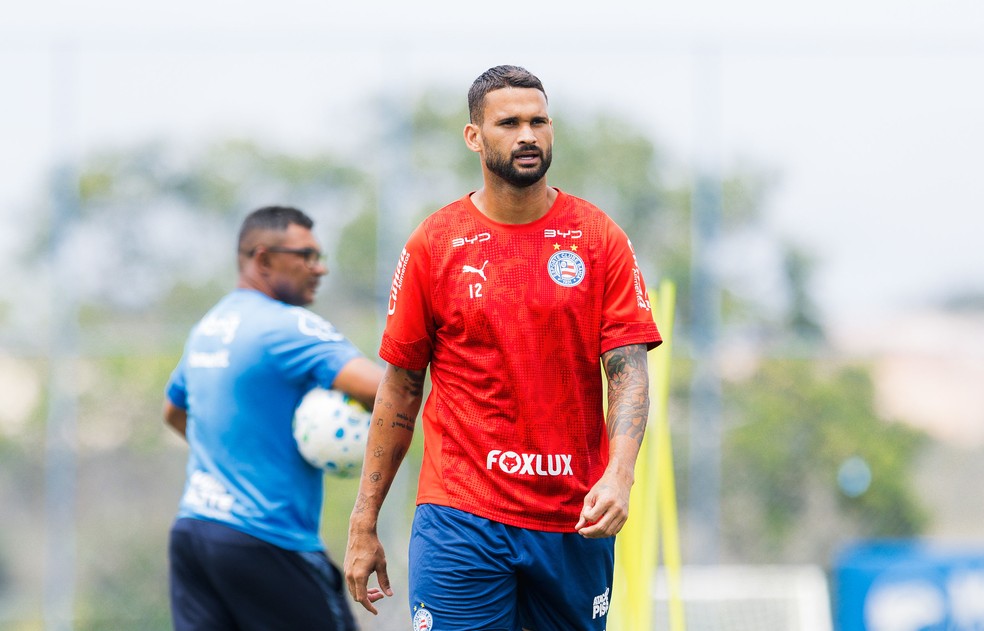 Willian José em treino do Bahia na Cidade Tricolor — Foto: Letícia Martins/EC Bahia