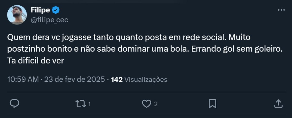 Torcida do Cruzeiro reage a postagem de Gabigol — Foto: Reprodução