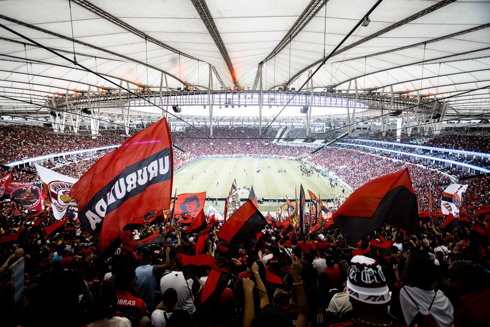Torcida do Flamengo no Maracanã em jogo contra o Palmeiras — Foto: Mariana Sá/Flamengo