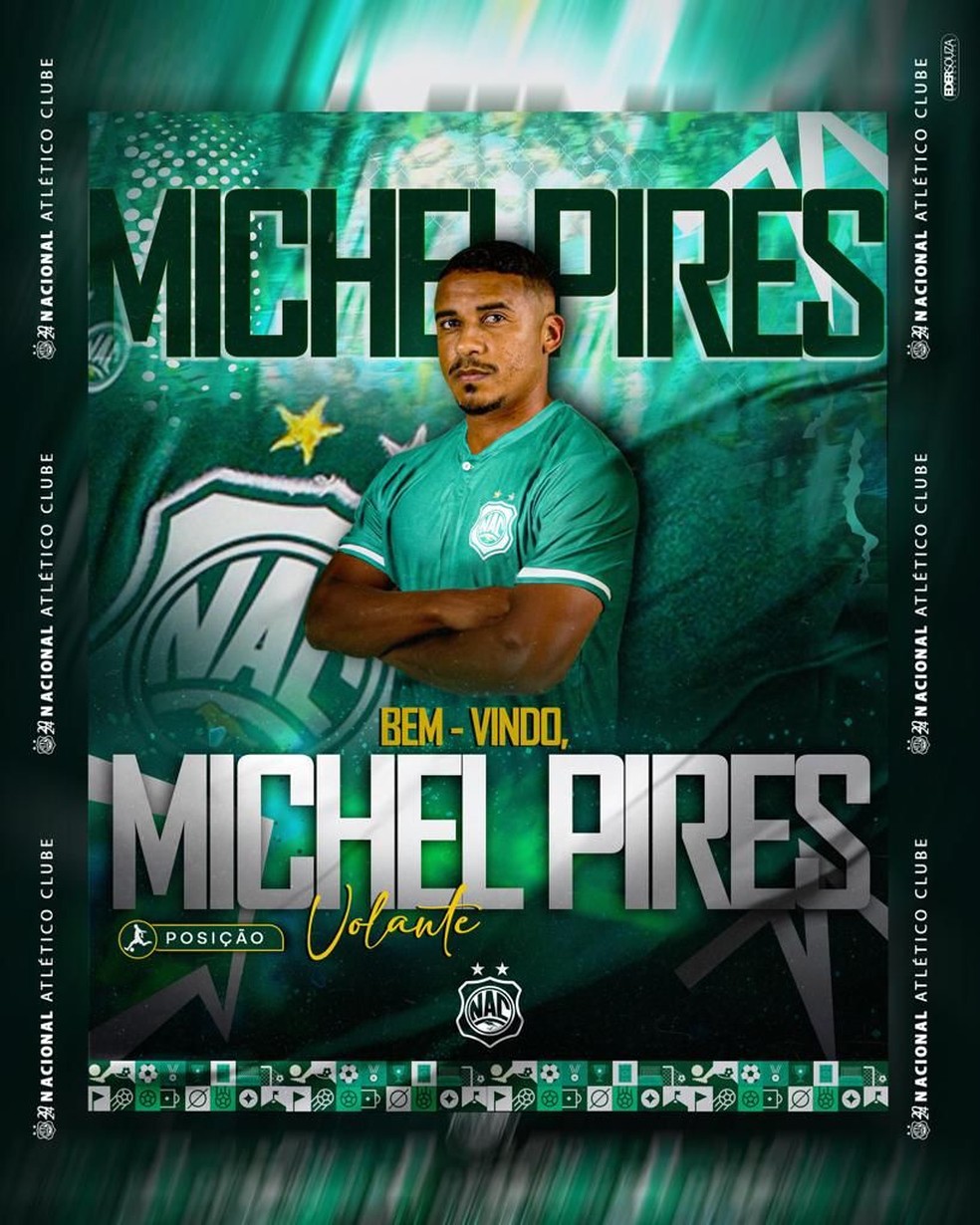 Michel Pires é o novo volante do Nacional de Patos — Foto: Divulgação / Nacional de Patos