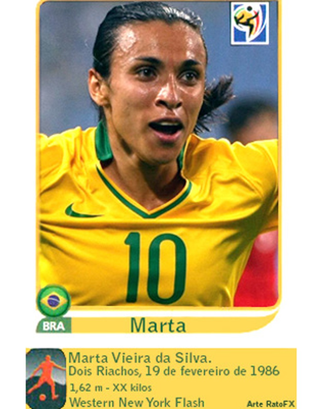 Marta é garota propaganda de álbum da Copa do Mundo Feminina