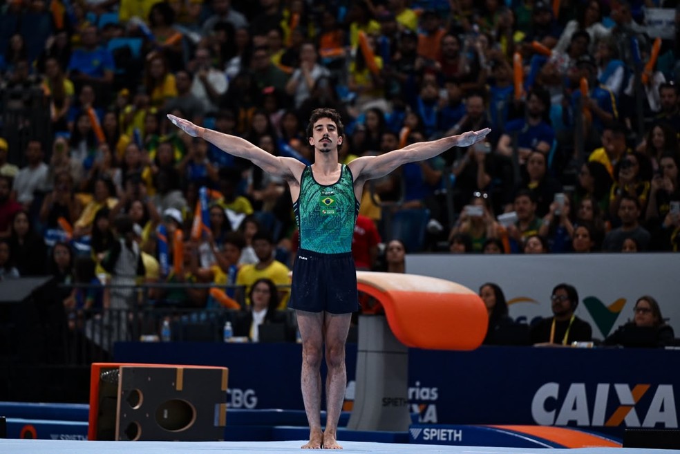 Vitaliy Guimarães é bronze na final individual do solo no Pan do Rio — Foto: Divulgação/CBG