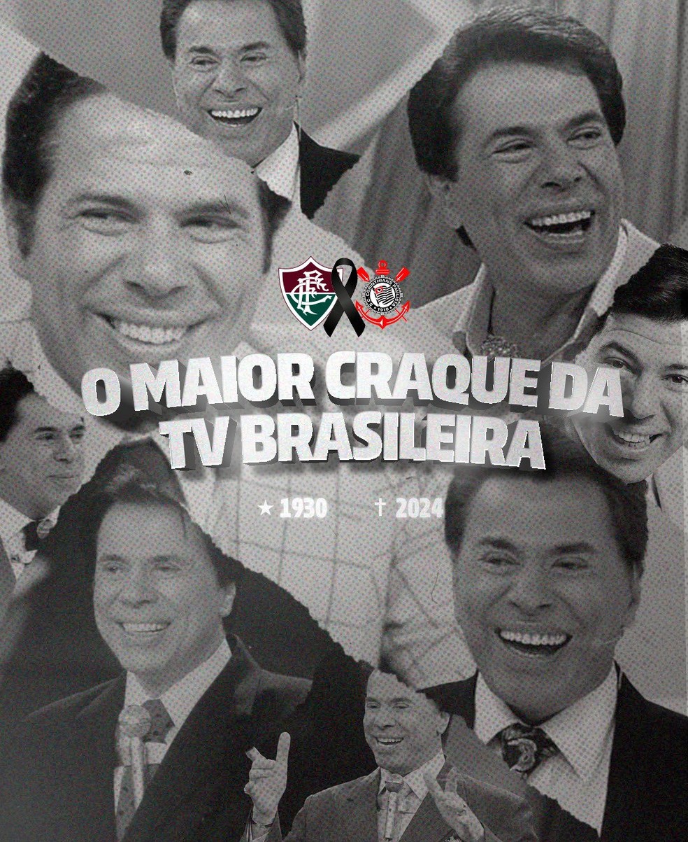 Fluminense e Corinthians prestam homenagens a Silvio Santos — Foto: Reprodução