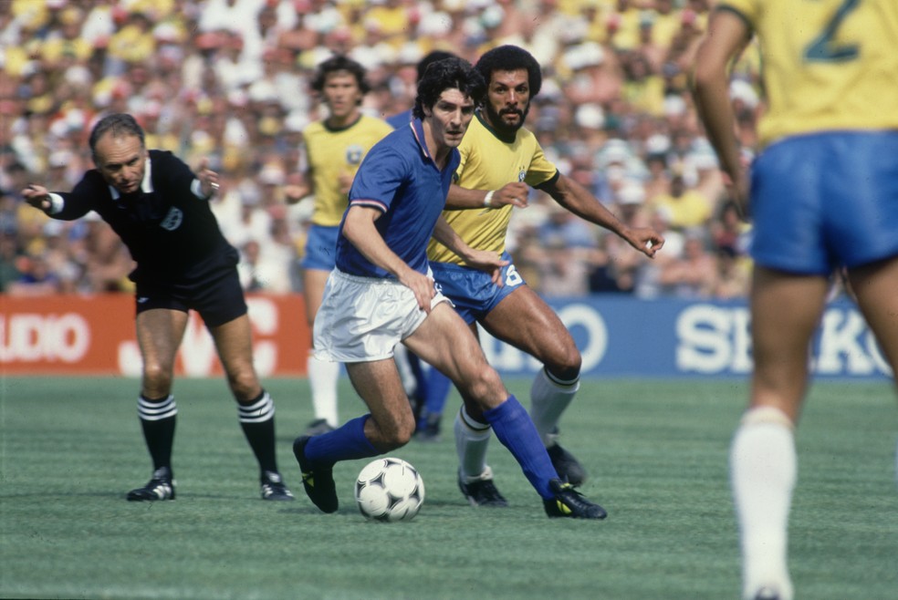Paolo Rossi e Júnior na Copa do Mundo de 1982