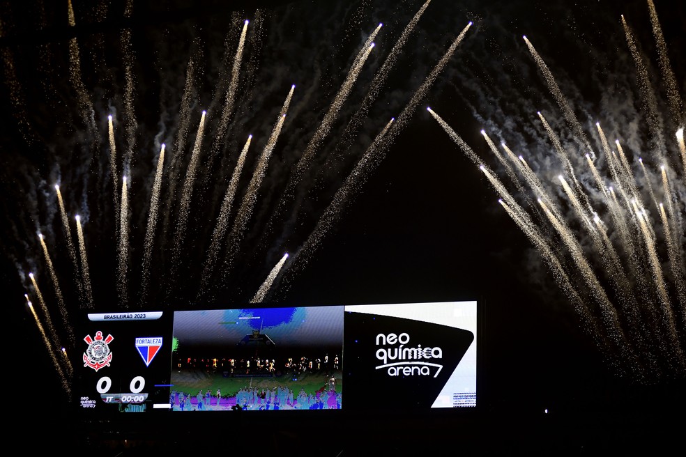 Neo Química Arena antes do início de Corinthians x Fortaleza, pelo Brasileirão — Foto: Marcos Ribolli