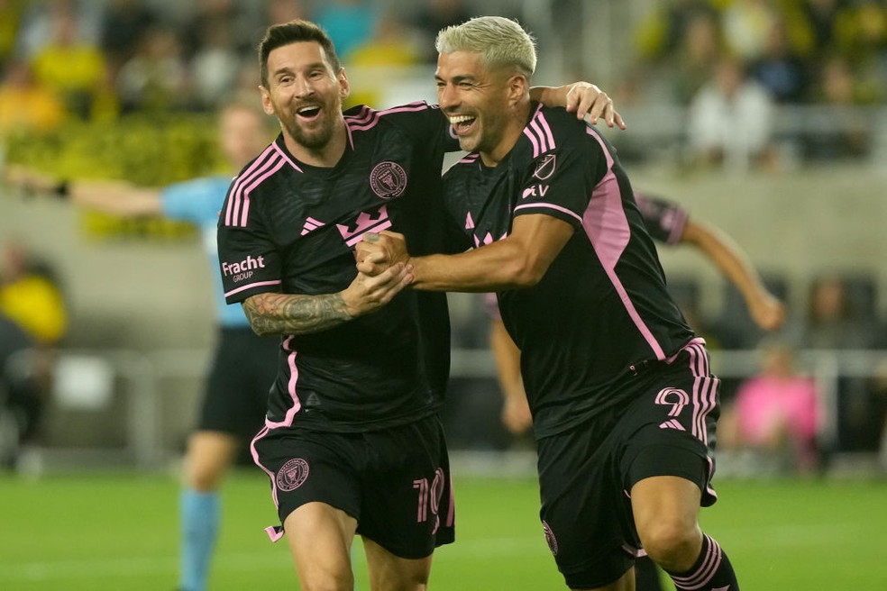 Messi e Suárez no Inter Miami — Foto: Jason Mowry/Getty Images