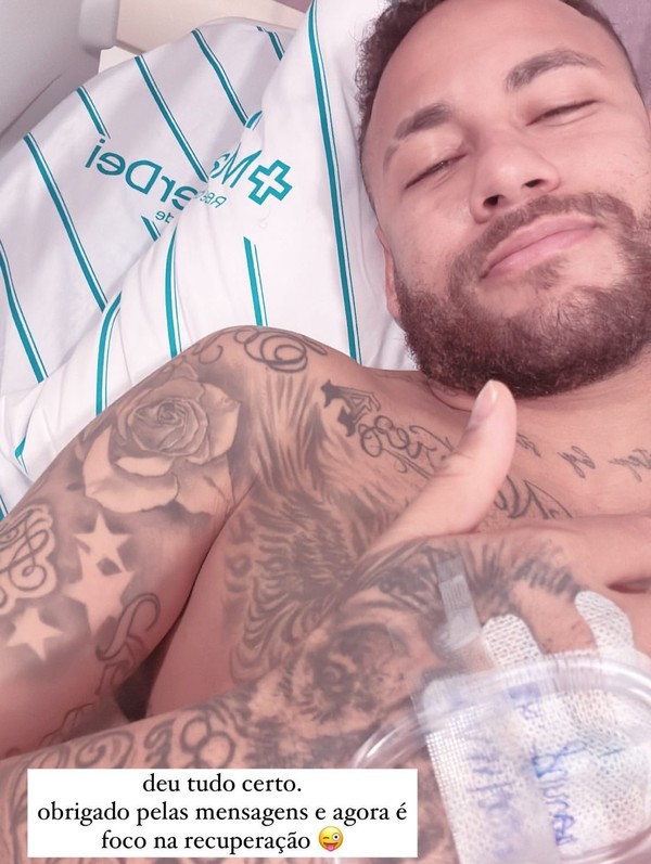 Neymar posta mensagem otimista após cirurgia — Foto: Reprodução/Instagram